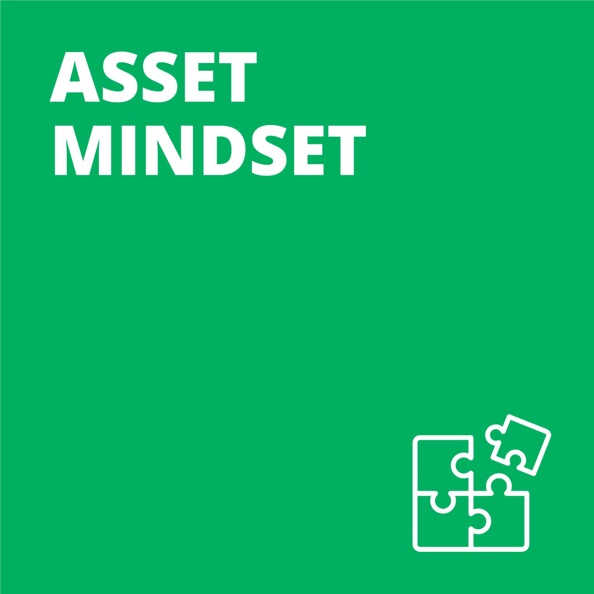 "Asset Mindset" text with puzzle pieces icon